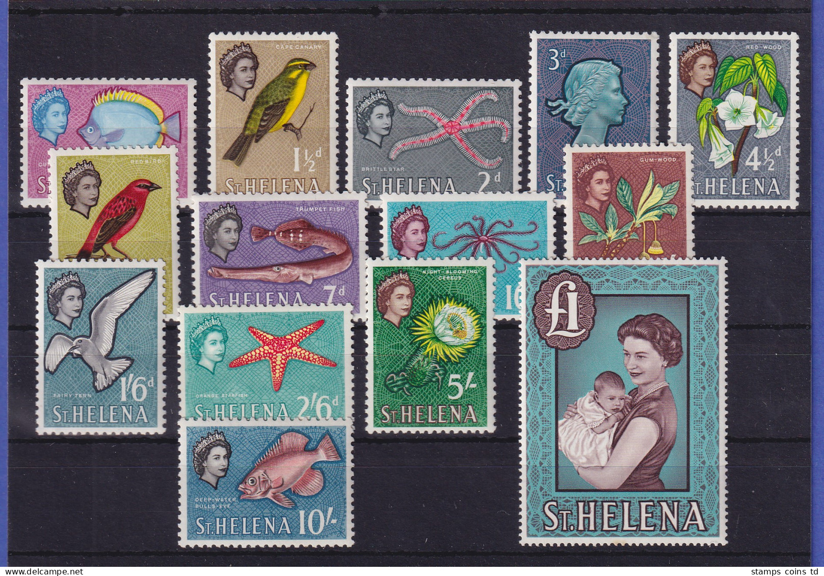 St. Helena 1961-65 Queen Elisabeth II., Flora, Fauna  Mi.-Nr. 146-159 ** - Sainte-Hélène