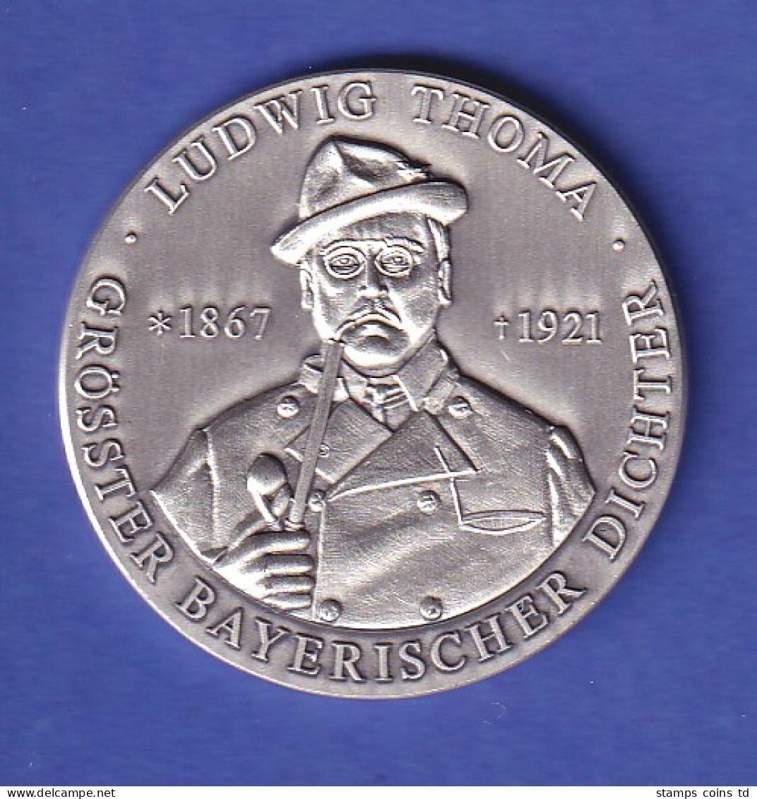 Schöne Silber-Medaille Ludwig Thoma - Größter Bayerischer Dichter - Ohne Zuordnung