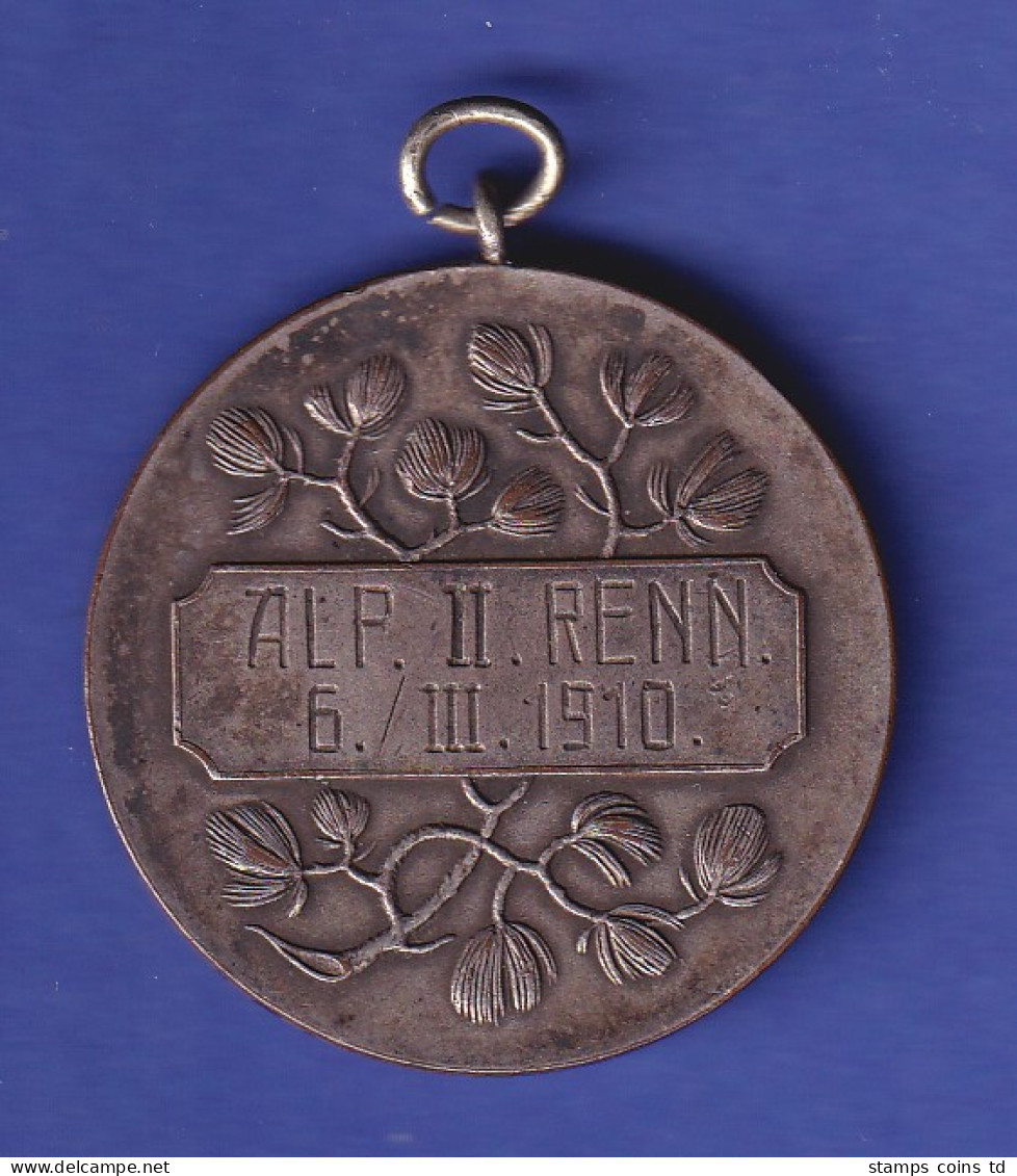 Alte Medaille II. Alpines Ski-Rennen 6. März 1910  SELTEN ! - Autres & Non Classés