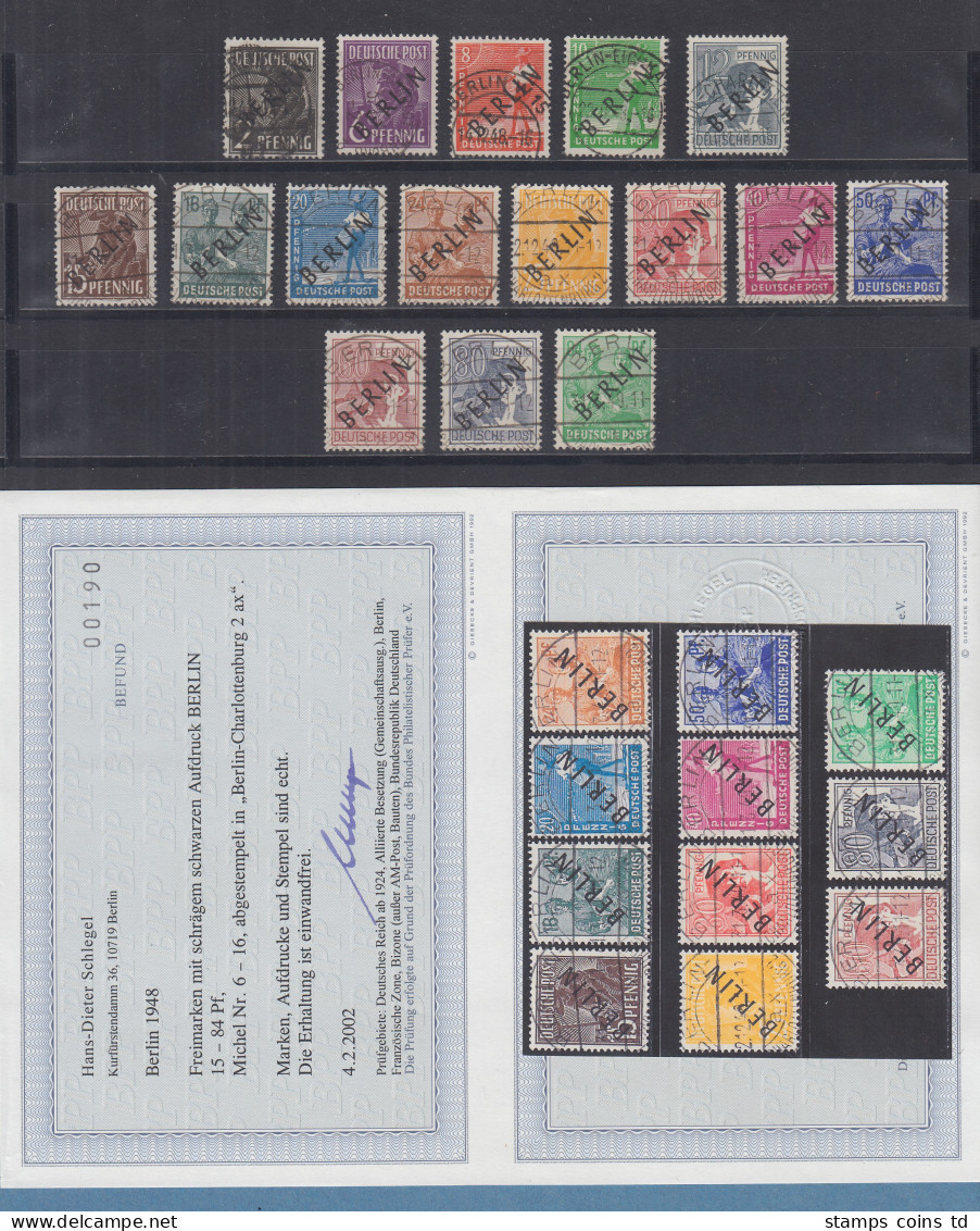 Berlin 1948 Schwarzaufdruck Pfennigwerte 2-84Pfg Kpl. Meist Zentr. Gestempelt - Used Stamps