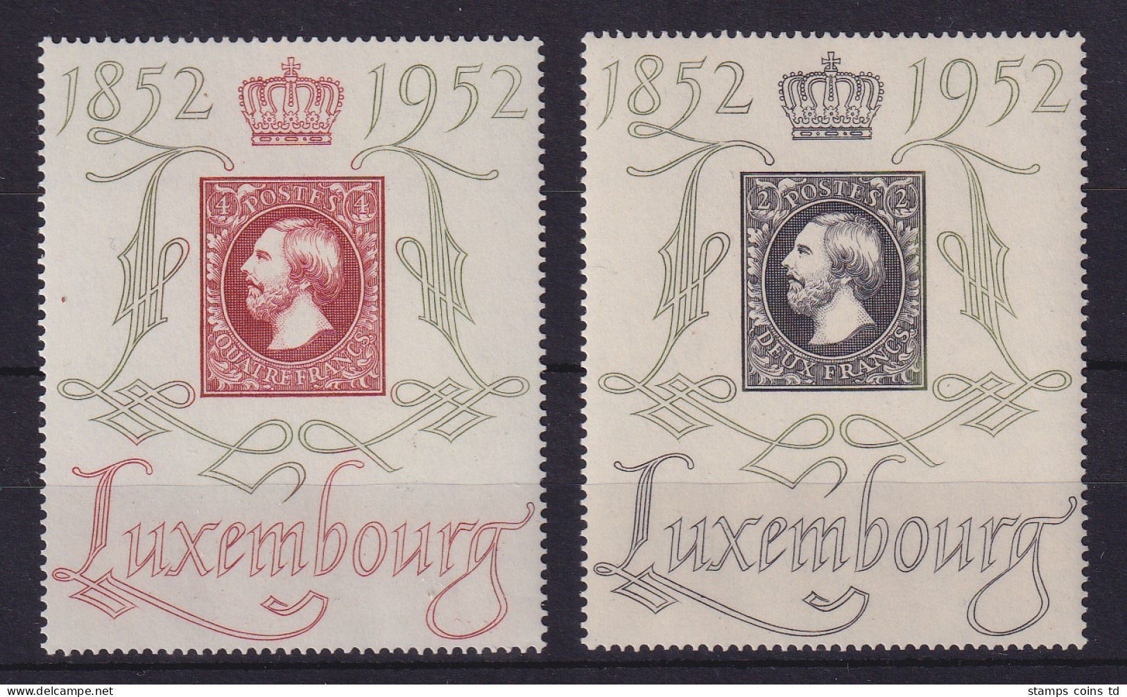 Luxemburg 1952 Philatelistische Ausstellung CENTILUX Mi-Nr.488-489 Postfrisch ** - Sonstige & Ohne Zuordnung