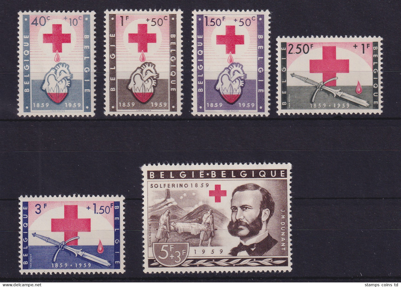 Belgien 1959 Rotes Kreuz  Mi-Nr. 1149-1154 Postfrisch ** - Otros & Sin Clasificación