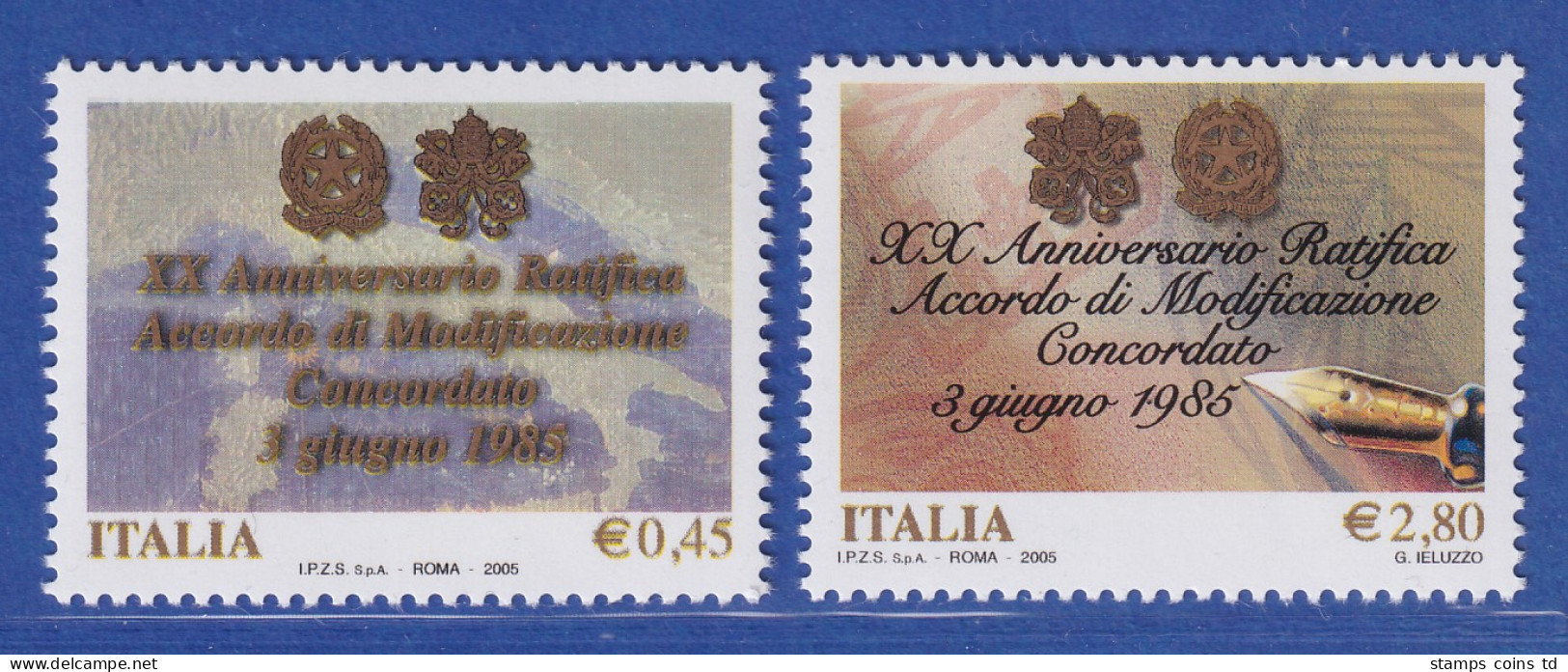 Italien 2005 20. Jahrestag Der Ratifizierung  Mi.-Nr. 3042-43 **  - Non Classés