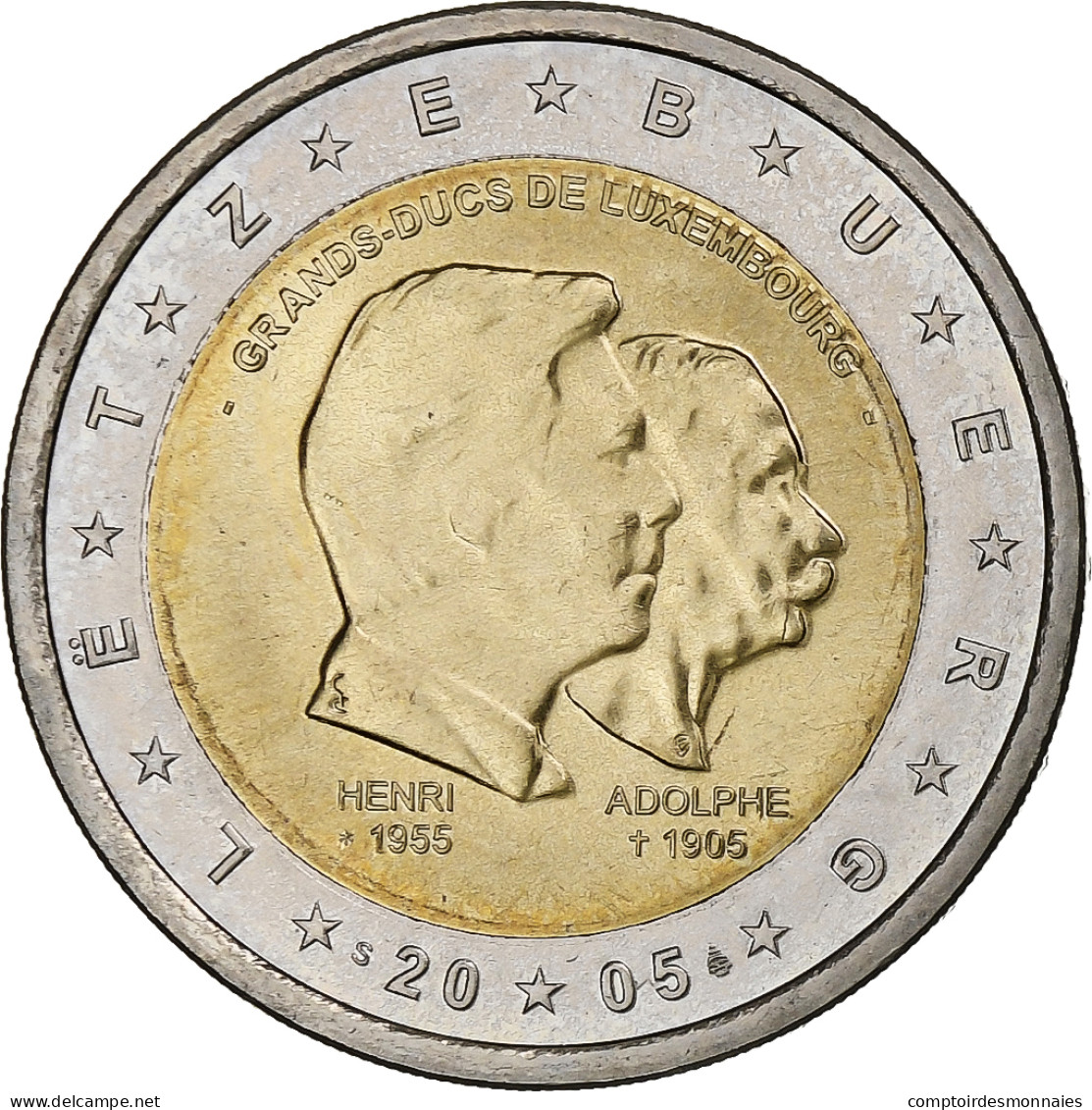 Luxembourg, Henri, 2 Euro, 2005, Utrecht, Grand Duc Henri, SUP, Bimétallique - Luxembourg