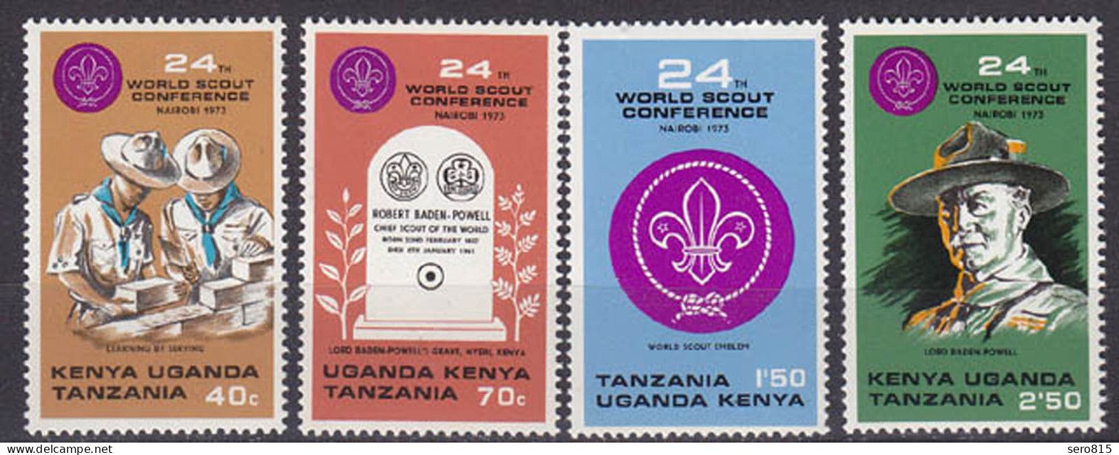 KENYA UGANDA TANZANIA Pfadfinder SCOUTS Satz 1973 ** MNH (5339 - Other & Unclassified