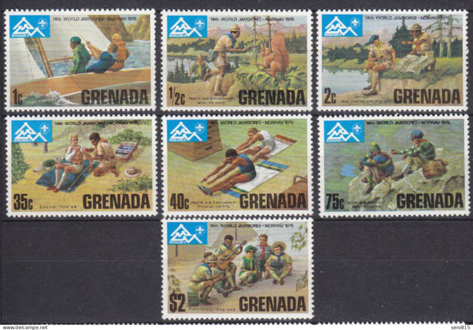 Grenada Pfadfinder SCOUTS Seltener Satz 1975 ** MNH  (5344 - Autres & Non Classés