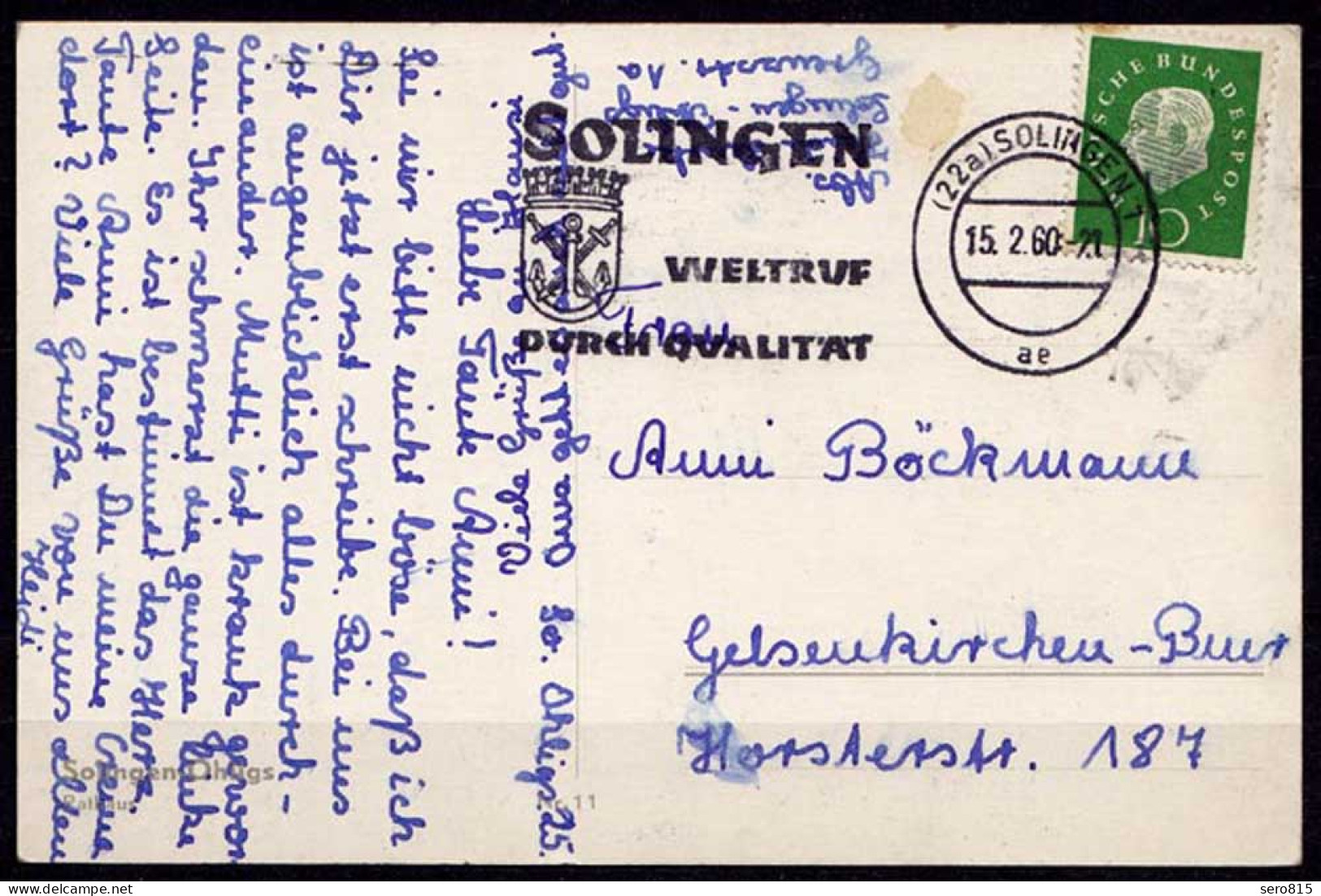AK Solingen Ohligs Rathaus Gelaufen 1960    (6981 - Andere & Zonder Classificatie