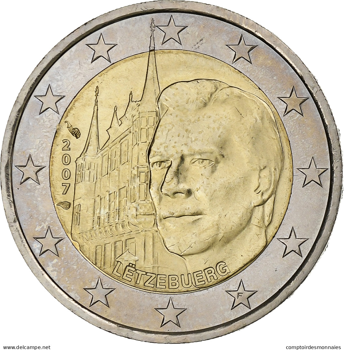 Luxembourg, Henri, 2 Euro, Grand-ducal, 2007, Paris, SUP, Bimétallique, KM:95 - Luxemburg