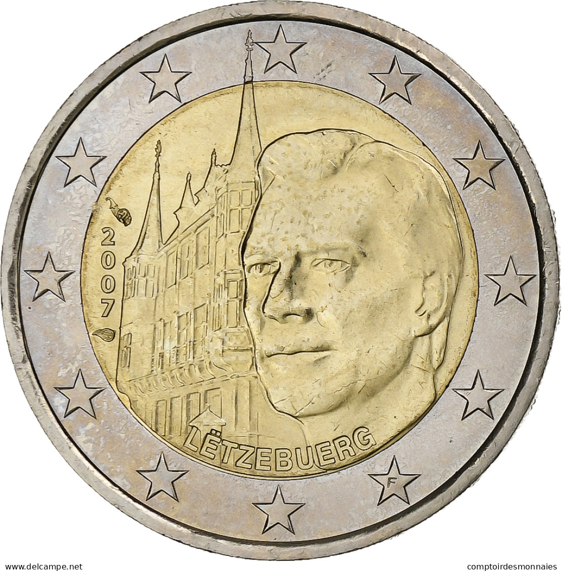 Luxembourg, Henri, 2 Euro, Grand-ducal, 2007, Paris, SUP, Bimétallique, KM:95 - Luxemburgo