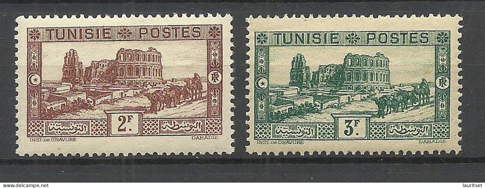 TUNISIA Tunisie 1931 Michel 186 - 187 MNH Römisches Amphitheater Architecture - Nuevos