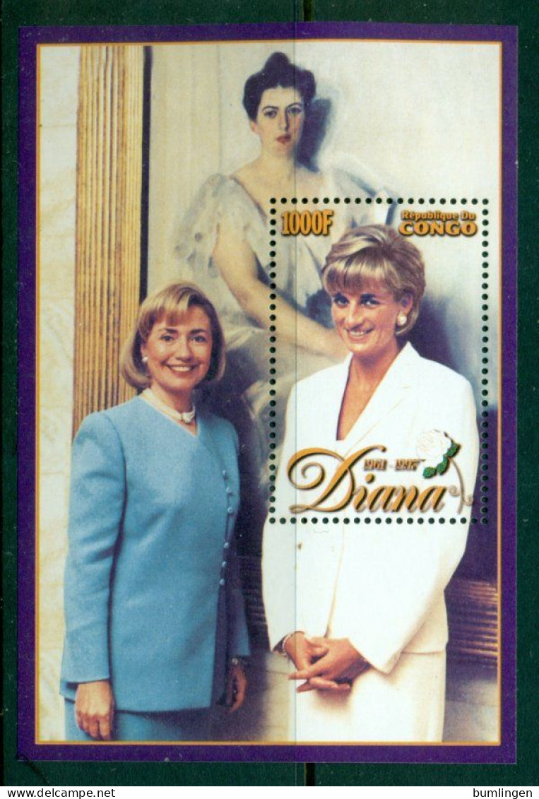 KONGO (Brazzaville) 1998 Mi BL 133** The Death Of Princess Diana [B689] - Familias Reales