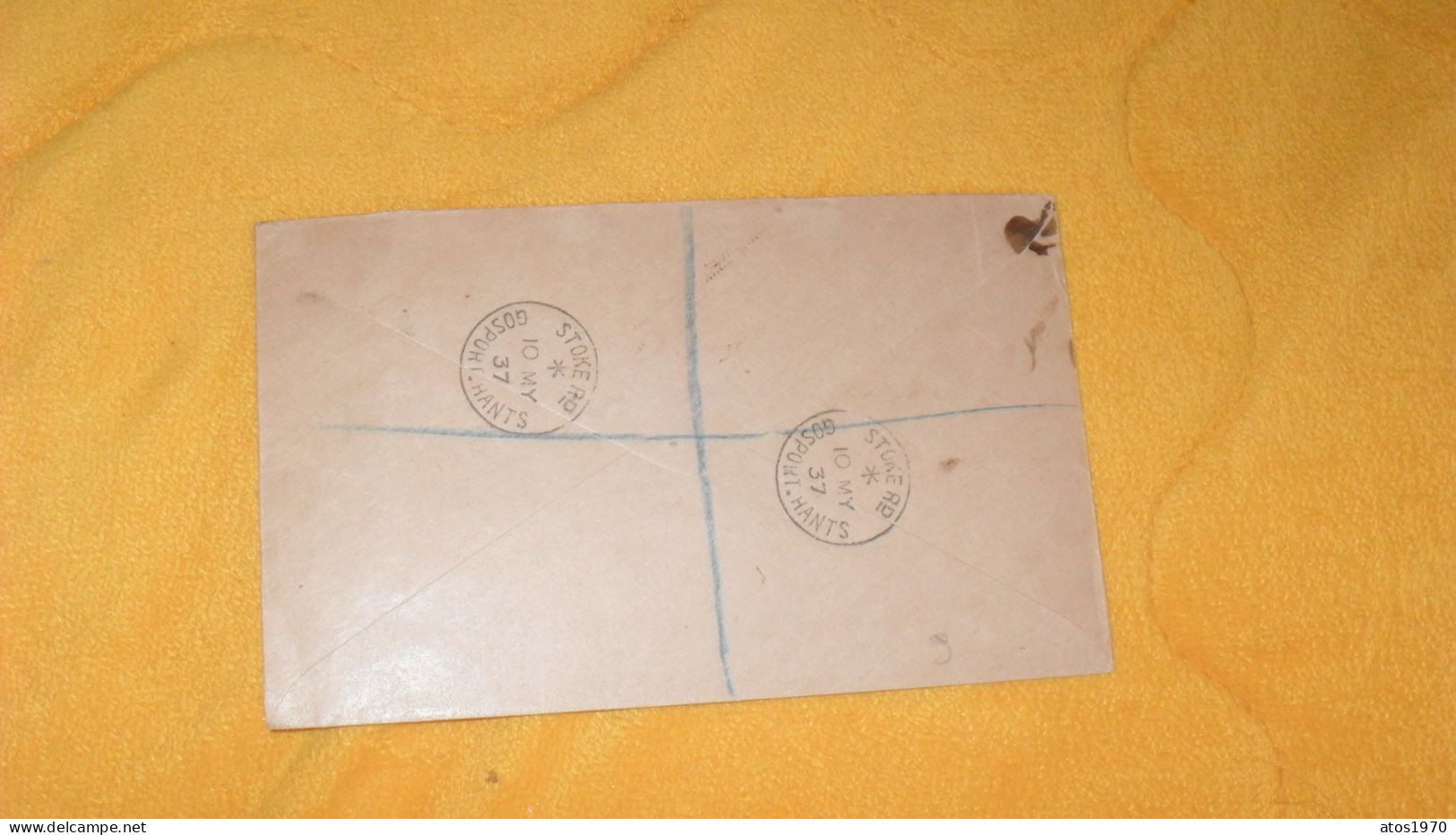 ENVELOPPE ANCIENNE DE 1937../ RECOMMANDE N°6717 GOSPORT 4...CACHETS STOKE GOSPORT.HANDS POUR BELGIQUE + TIMBRES X5 - Storia Postale