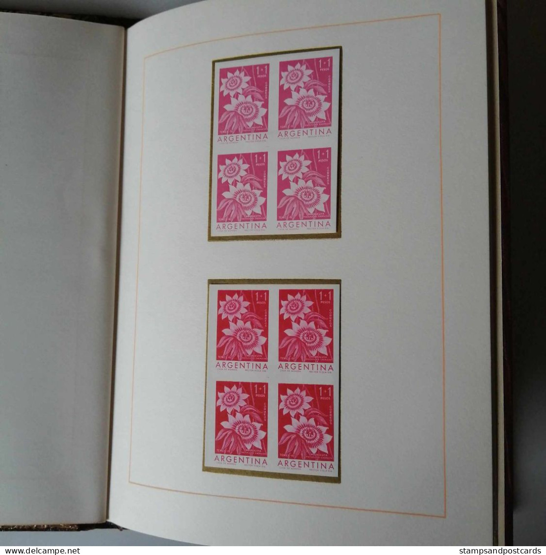 Argentina Flowers Temex 1961 official book with imperforated color proofs + overprints Argentine livre preuves Fleurs