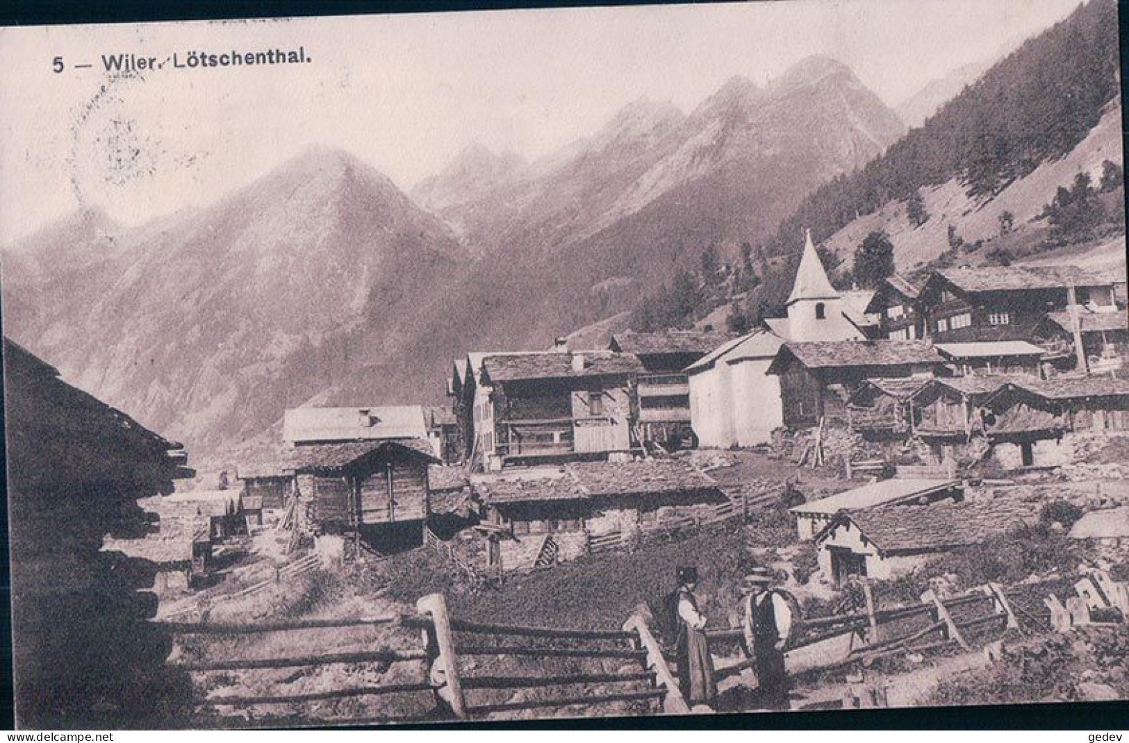 Wiler, Lötschenthal, Chalets Et Raccards (3.9.1916) - Wiler