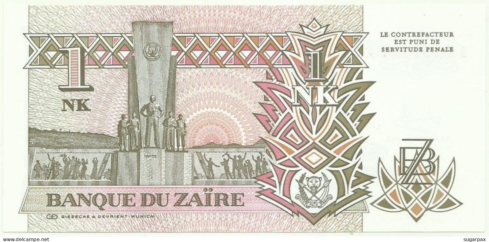Zaire - 1 Nouveau Likuta - 24.6.1993 - Unc. - Pick 47 -  Serie J / A - Mobutu - Zaïre