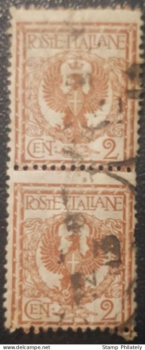 Italy 2C Used Pair Classic Stamp Eagle - Oblitérés