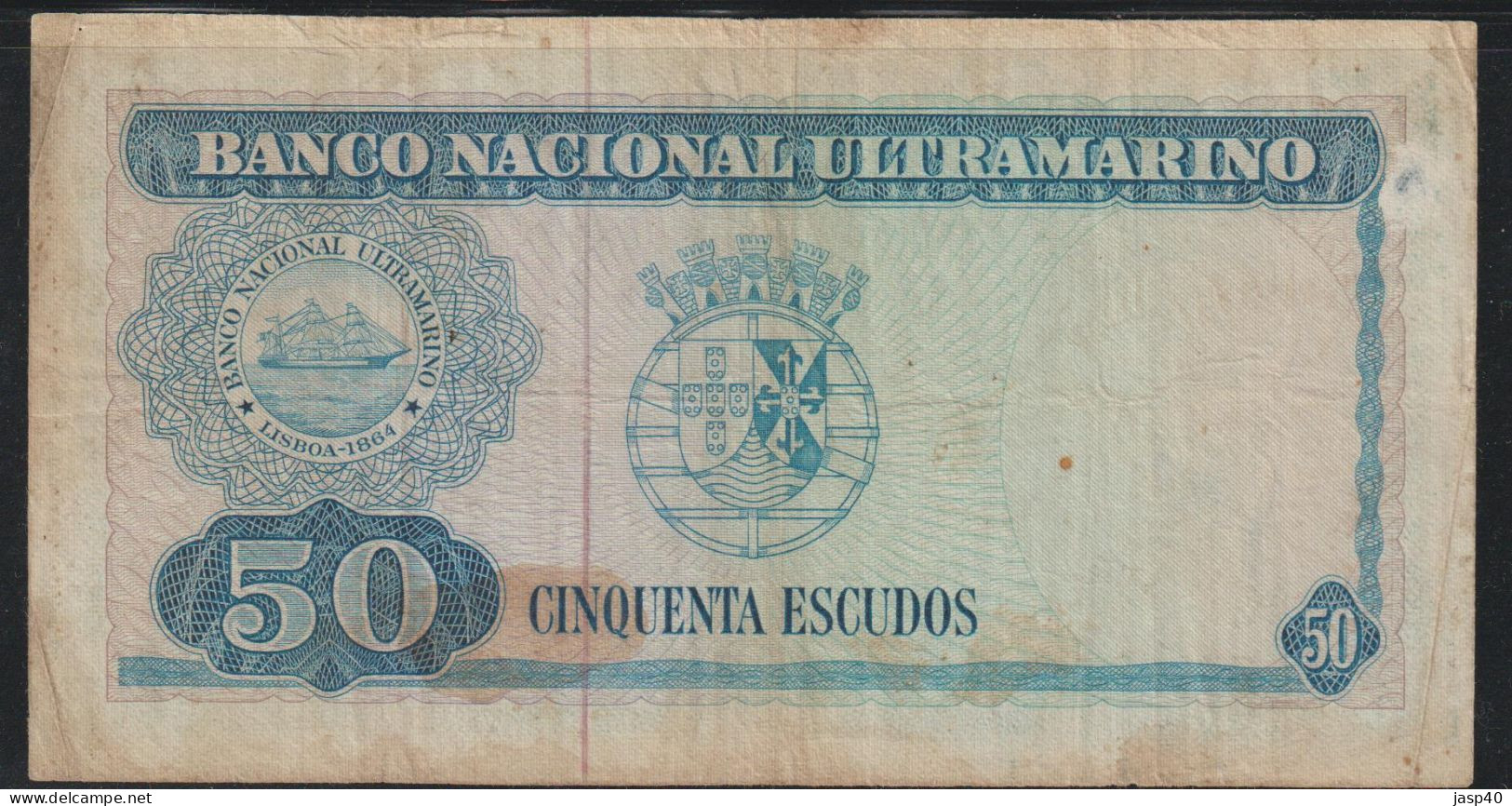 TIMOR - NOTA DE 50 ESCUDOS  DE 1967 - MBC - Timor