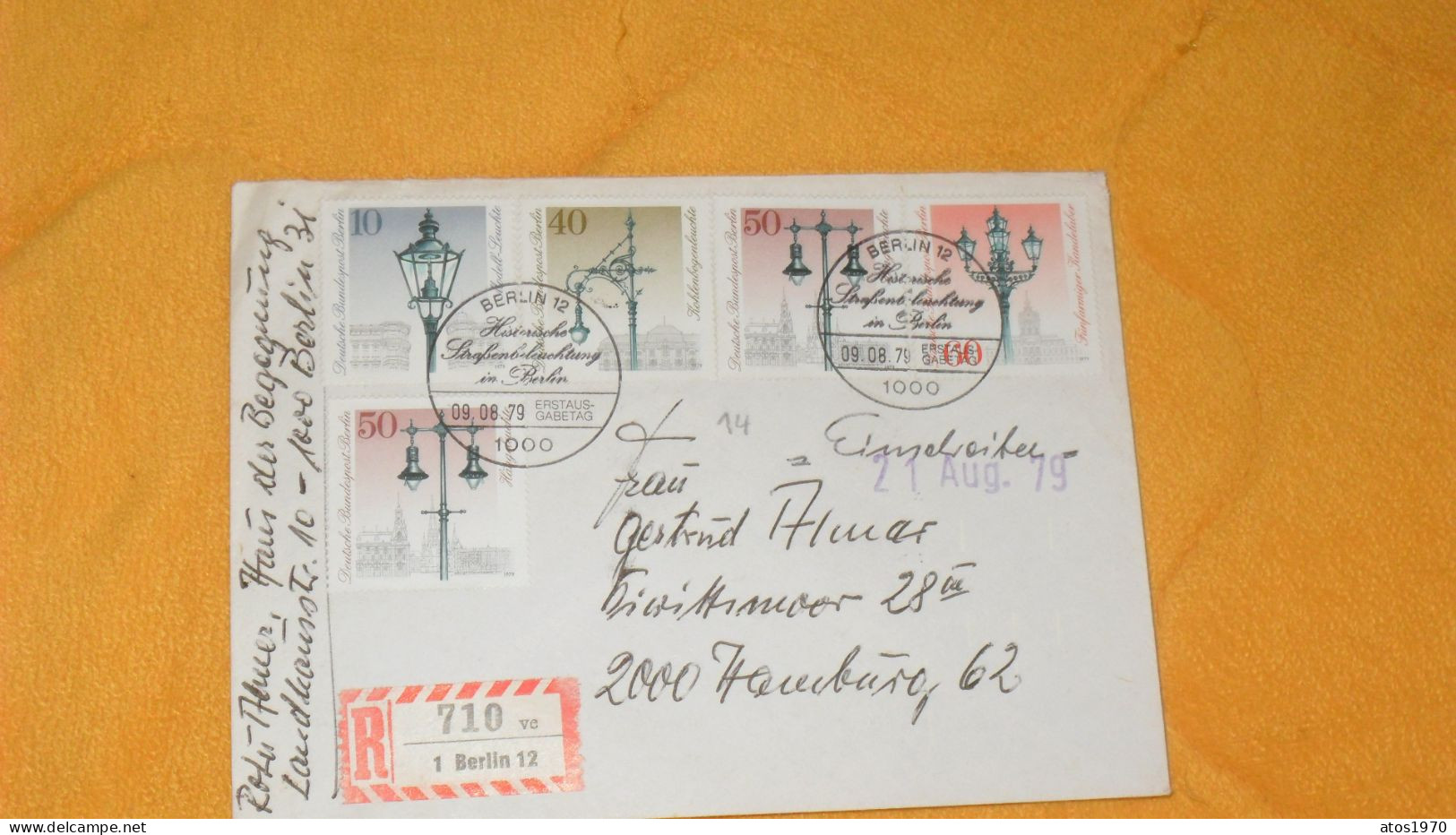 ENVELOPPE DE 1979../ RECOMMANDE R 710 Ve / 1 BERLIN 12..CACHETS + TIMBRES X5 LUMINAIRES.. - Lettres & Documents