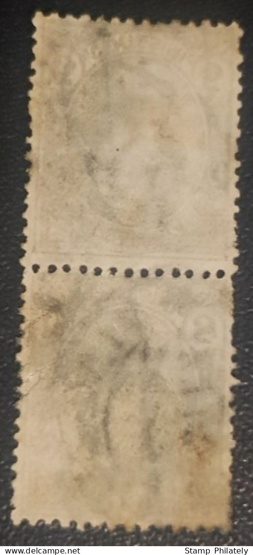 Italy King Victor 5C Used Pair Postmark Stamps Ferrovia Cancel - Oblitérés