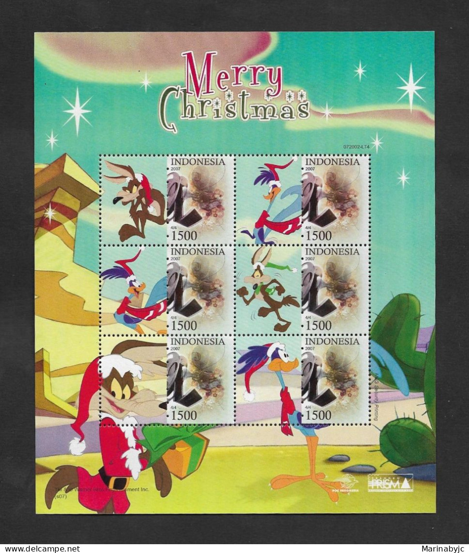 SE)2007 INDONESIA, CHRISTMAS SERIES, CARTOONS, THE COYOTE AND THE ROAD RUNNER, SS, MNH - Indonésie