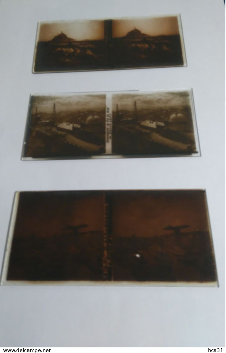 Lot De 2 Boites De Vues Stéréoscopiques Sur Plaques De Verre Thèmes: DIVERS FRANCE Et VENISE ITALIE - Glass Slides