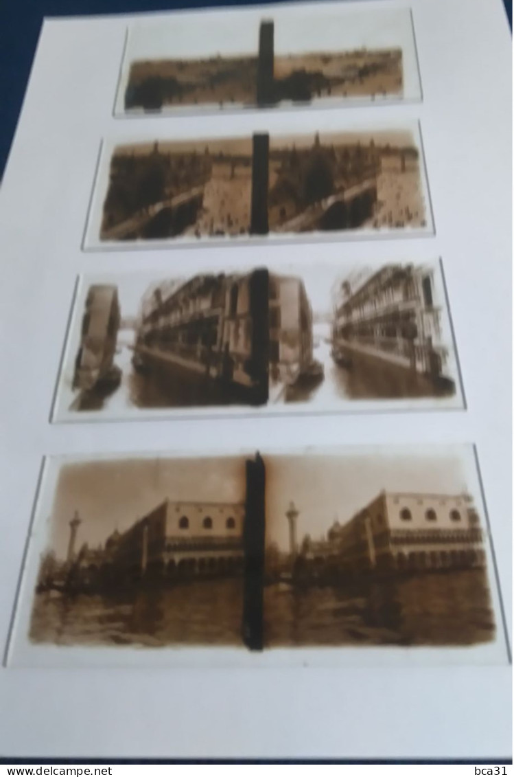 Lot De 2 Boites De Vues Stéréoscopiques Sur Plaques De Verre Thèmes: DIVERS FRANCE Et VENISE ITALIE - Glass Slides