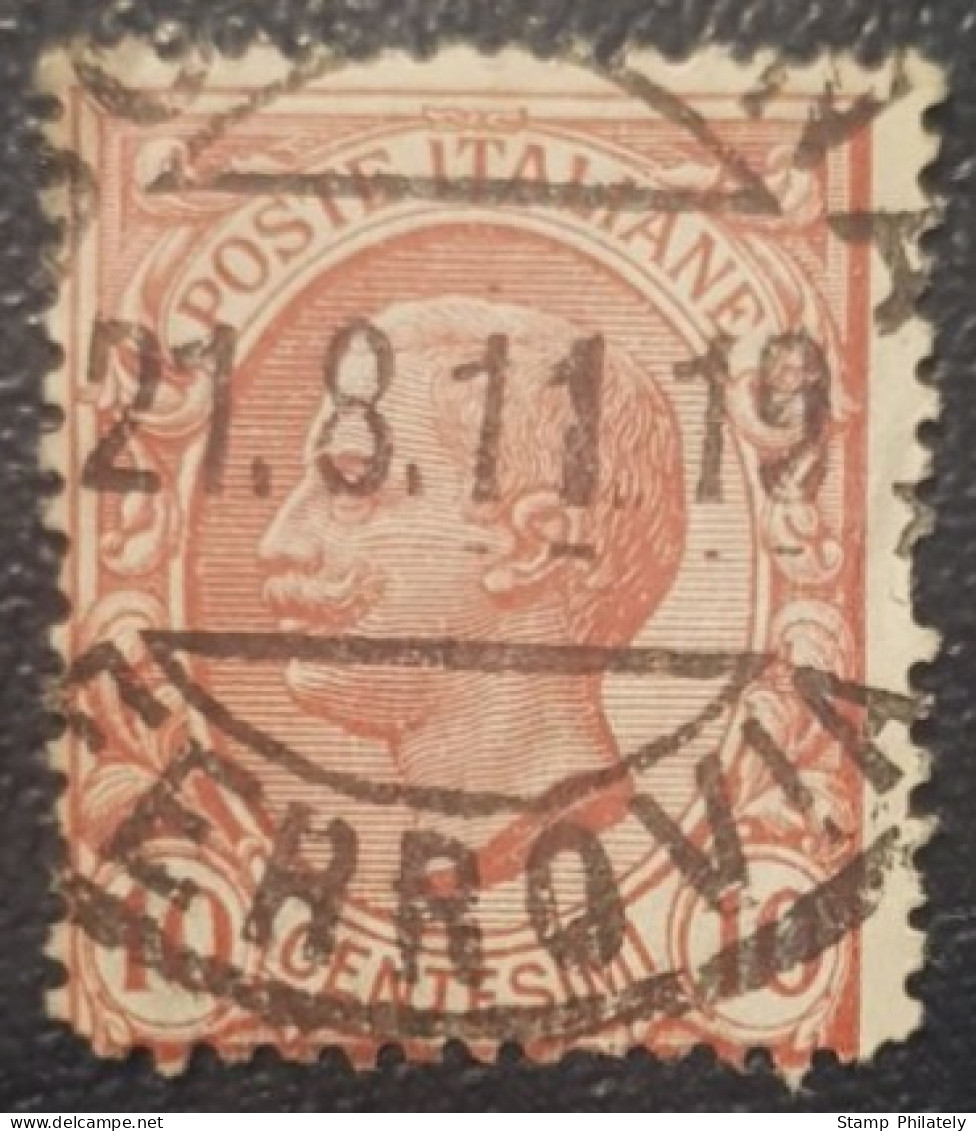 Italy King Victor 10C Used Poatmark Ferrovia Cancel - Oblitérés