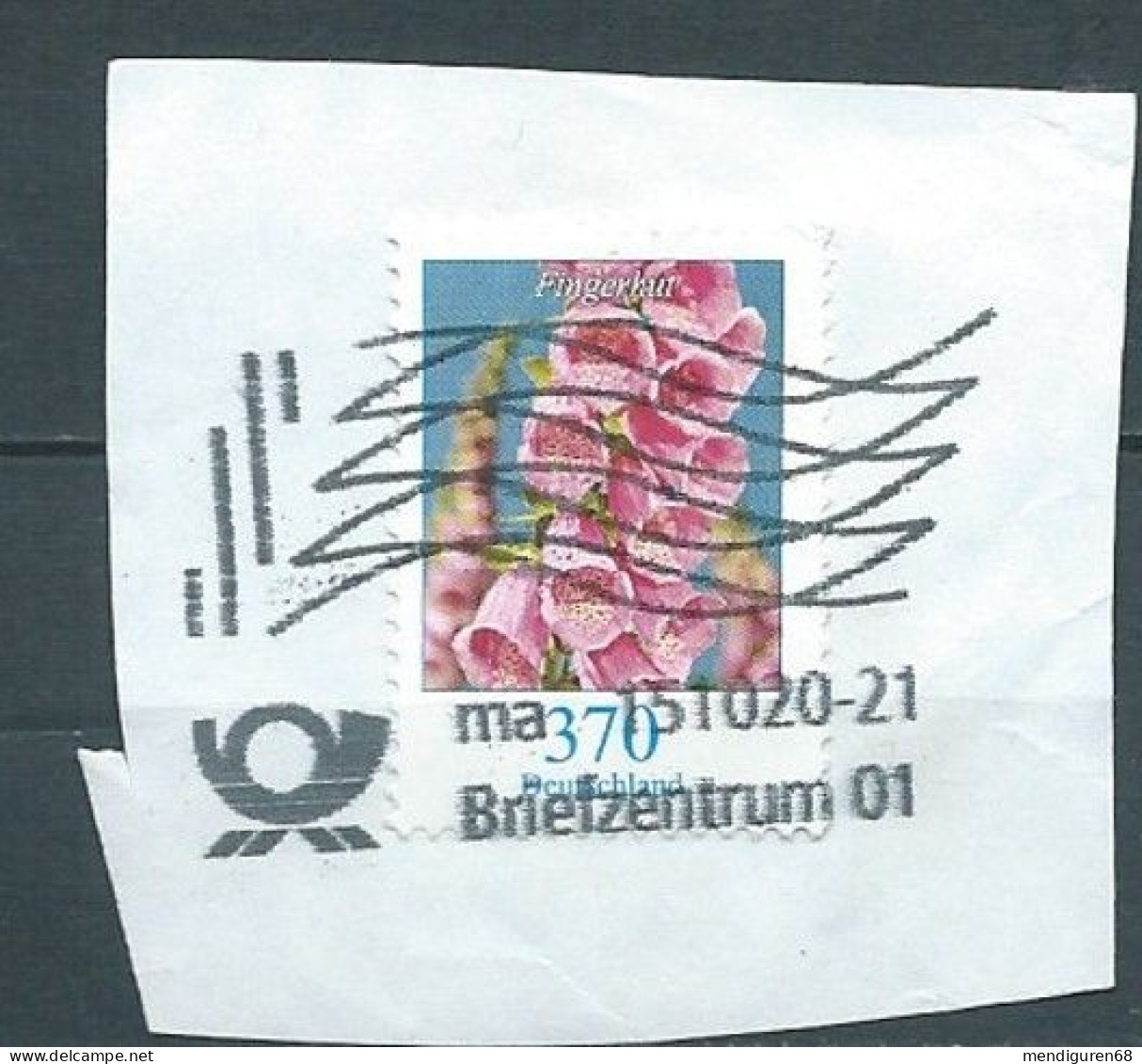 ALLEMAGNE ALEMANIA GERMANY DEUTSCHLAND BUND 2019 BLUMEN FLOWERS: FOXGLOVES 370C USED MI 3501 YT 3281 SN 3131 SG Y3344a - Gebraucht