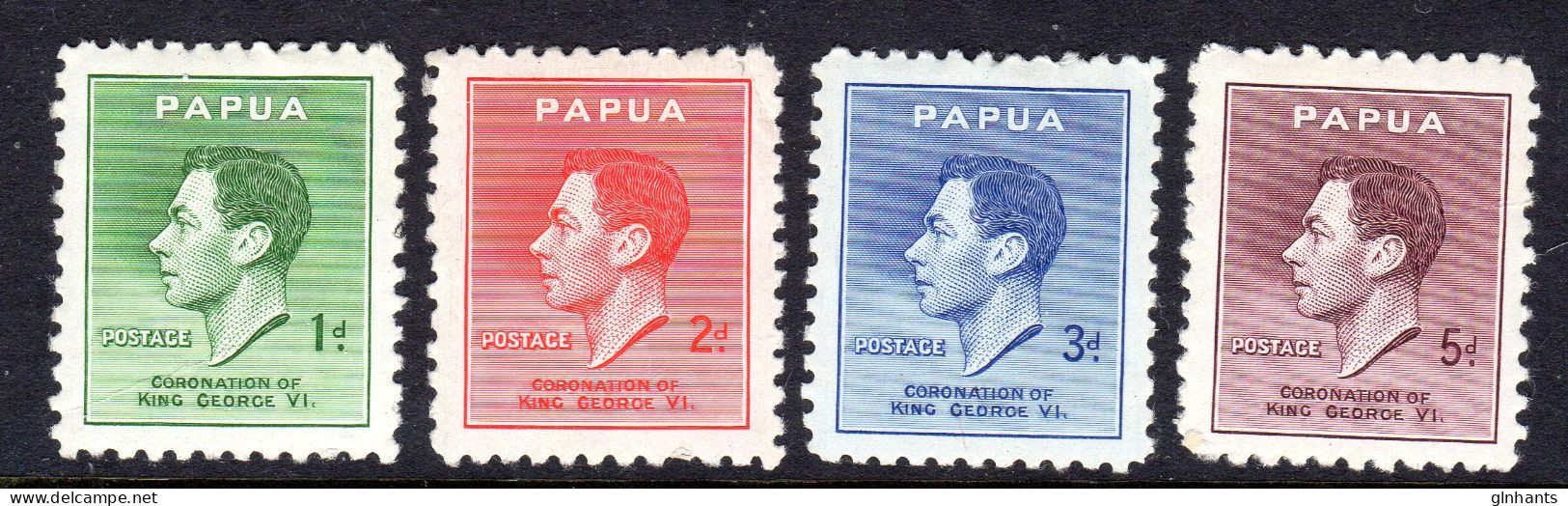 NEW GUINEA - 1937 CORONATION SET (4V) FINE MOUNTED MINT MM * SG 208-211 - Papua New Guinea