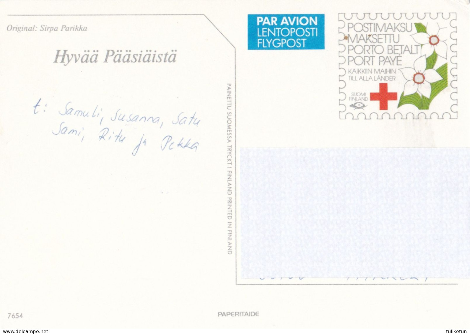 Postal Stationery - Easter Witch - Cat - Red Cross - Suomi Finland - Postage Paid - Postwaardestukken