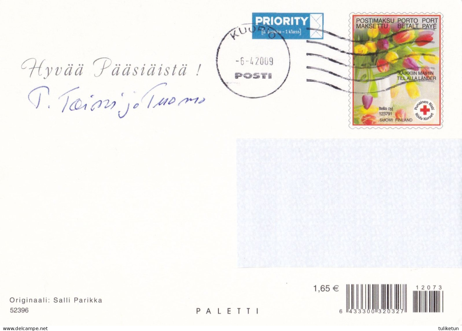 Postal Stationery - Easter Witch - Cat - Red Cross 2009 - Suomi Finland - Postage Paid - Ganzsachen