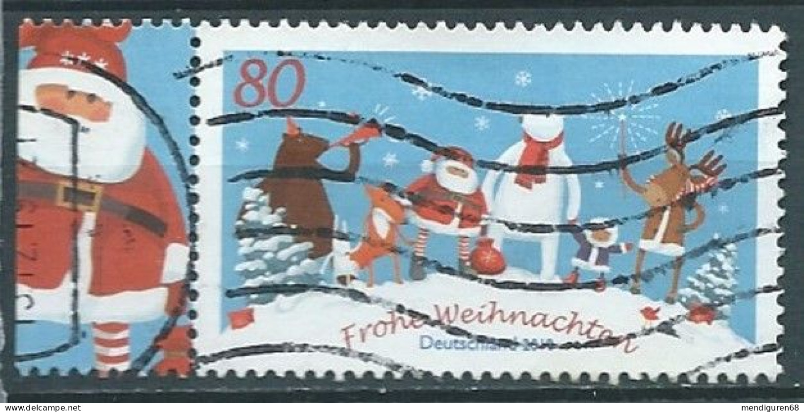 ALLEMAGNE ALEMANIA GERMANY DEUTSCHLAND BUND 2019 SANTA AND CELEBRATION WEIHNACHTEN MIT FREUNDEN  MI 3504 YT 3279 SN 3135 - Gebraucht