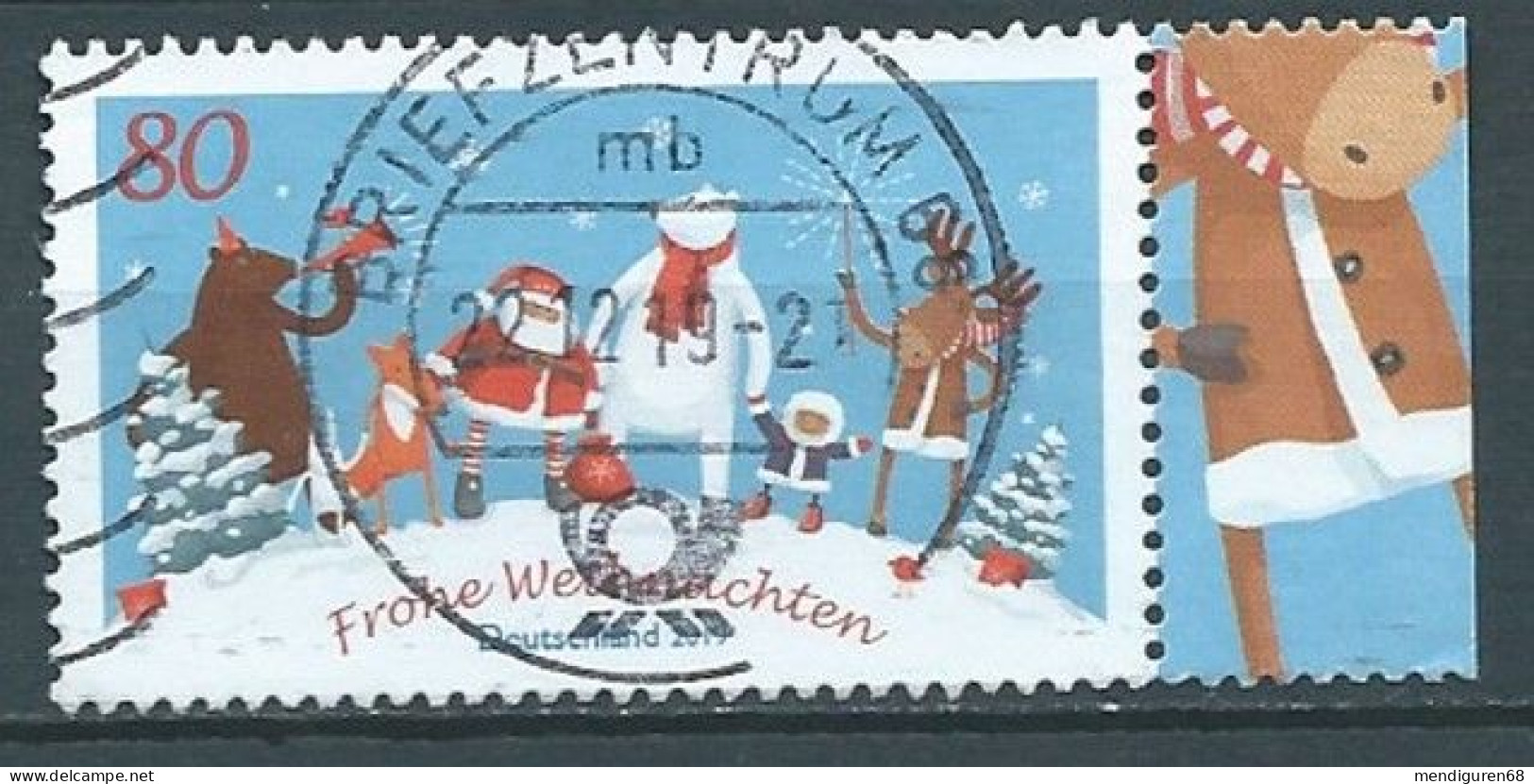 ALLEMAGNE ALEMANIA GERMANY DEUTSCHLAND BUND 2019 SANTA AND CELEBRATION WEIHNACHTEN MIT FREUNDEN  MI 3504 YT 3279 SN 3135 - Gebraucht