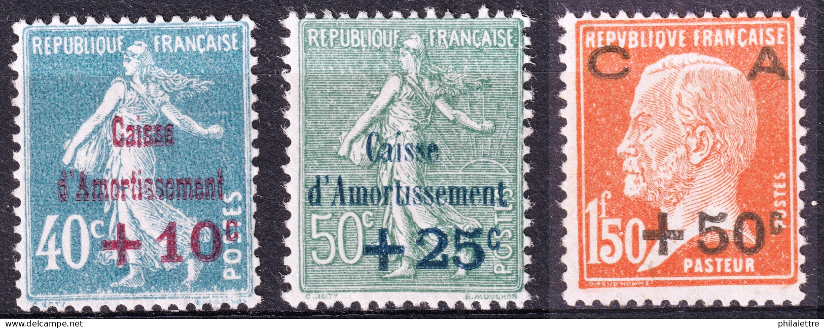 FRANCE - 1927 - Caisse D'Amortissement 1ère Série Yv.246/8 Neufs** TB (c.70€) - Ongebruikt