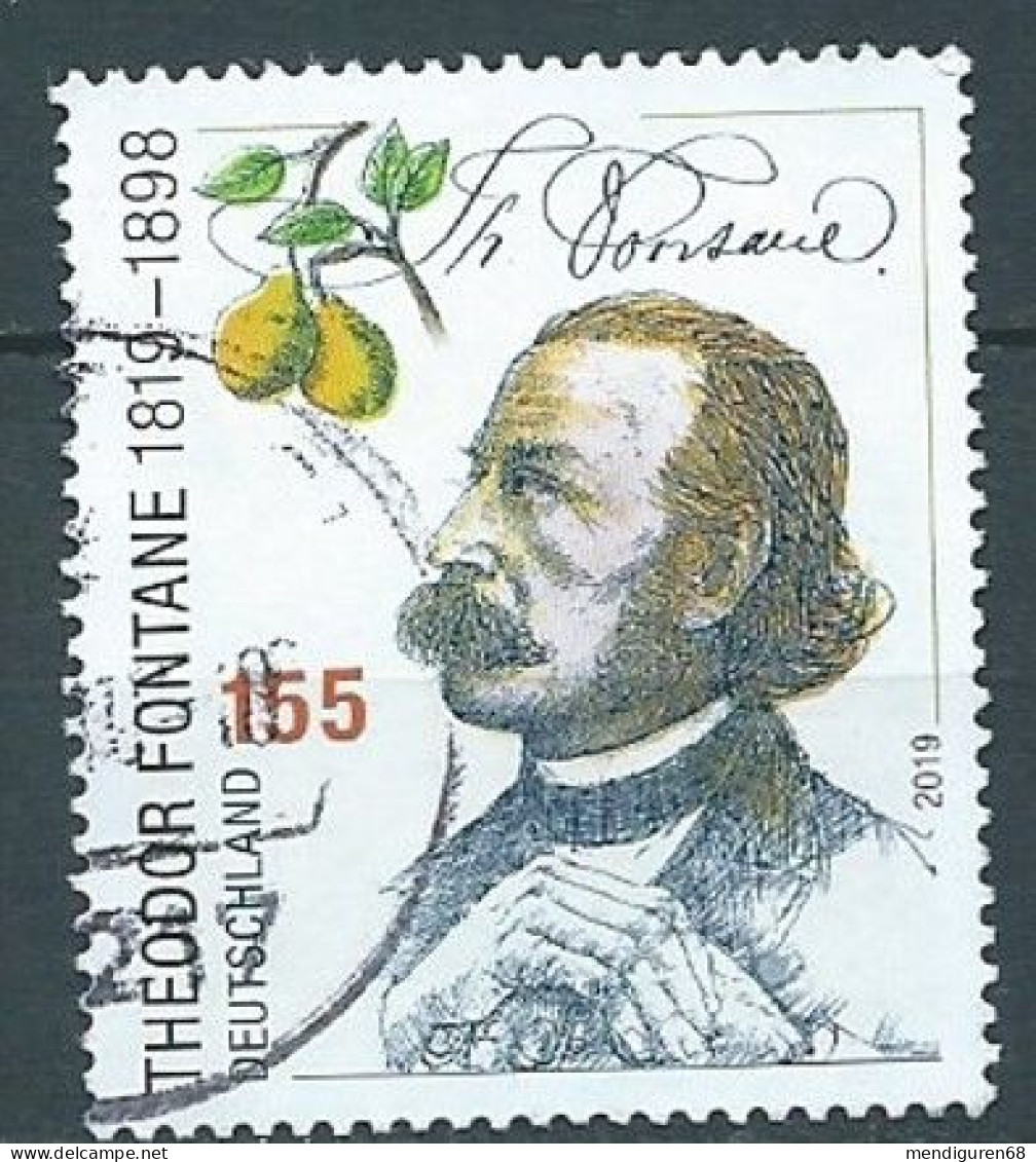 ALLEMAGNE ALEMANIA GERMANY DEUTSCHLAND BUND 2019 200. GEBURTSTAG THEODOR FONTANE USED MI 3508 YT 3286 SC 3139 - Used Stamps