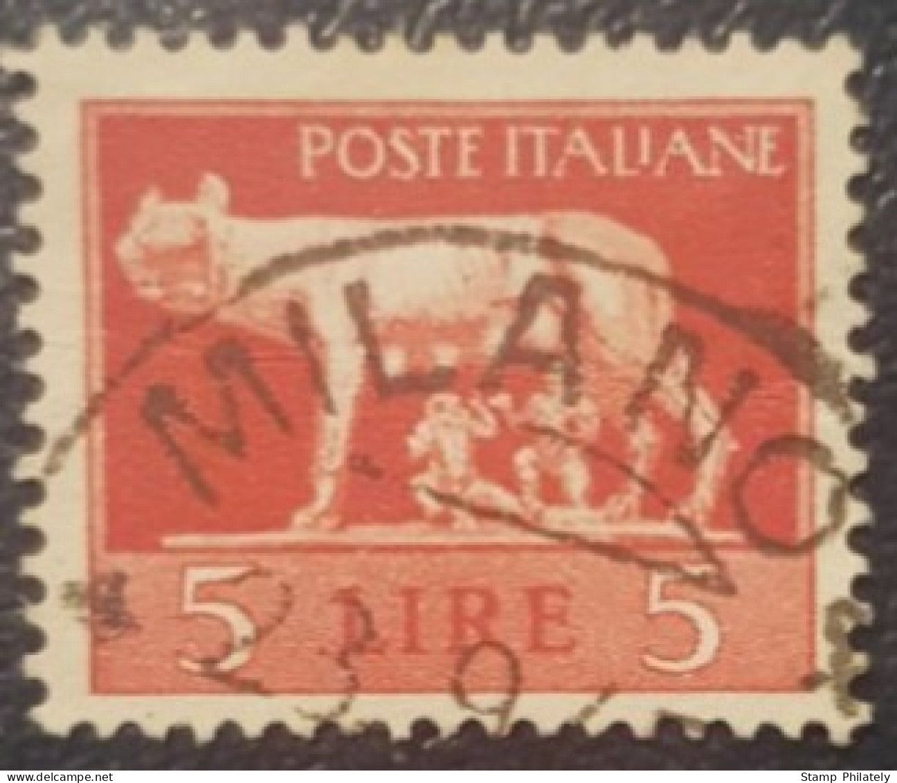 Italy 5C Used Postmark Stamp Milan Cancel - Oblitérés