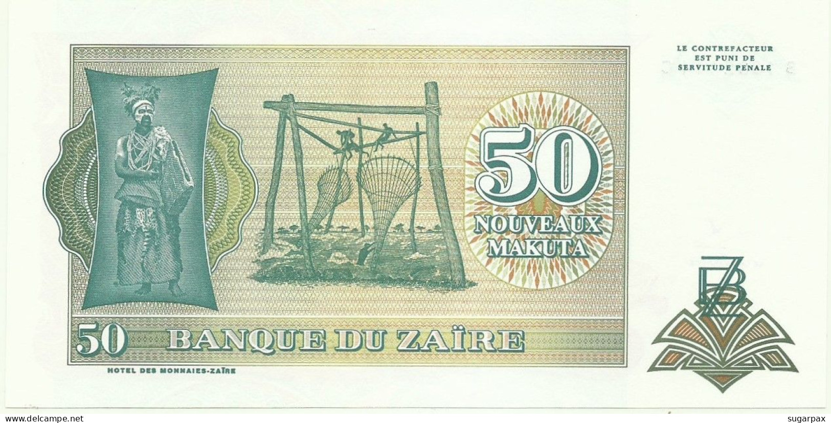 Zaire - 50 Nouveaux Makuta - 24.6.1993 - Unc. - Pick 51 -  Serie B / C - Mobutu - Zaïre
