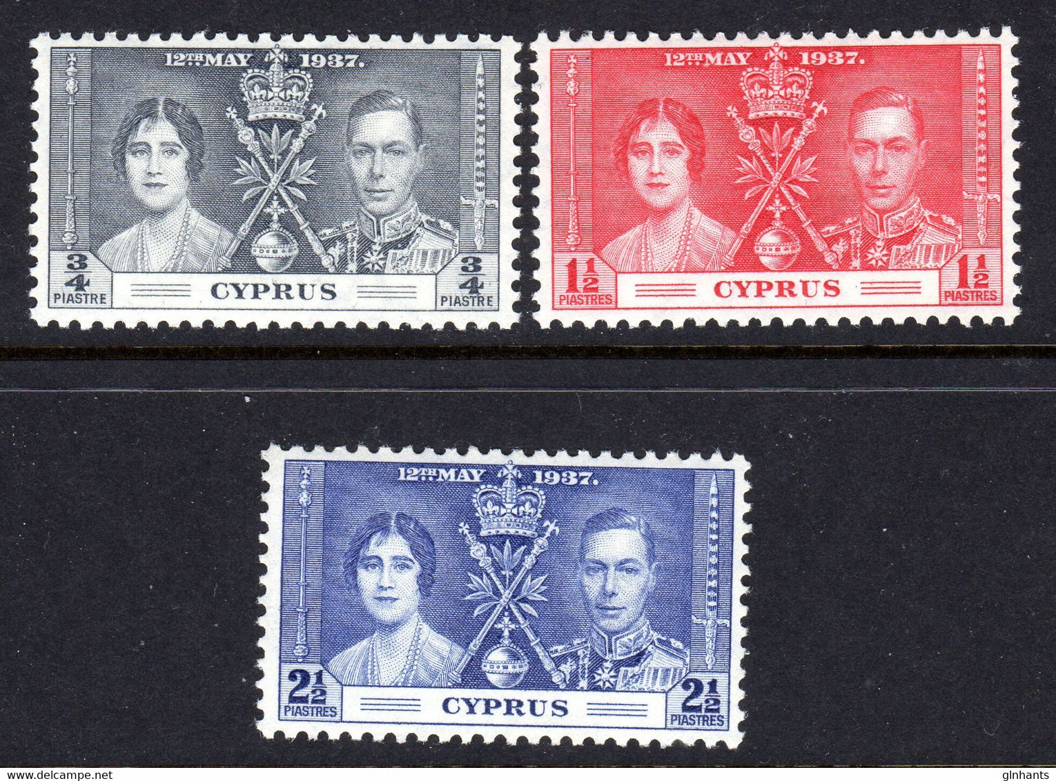 CYPRUS - 1937 CORONATION SET (3V) FINE MNH ** SG 148-150 - Chypre (...-1960)