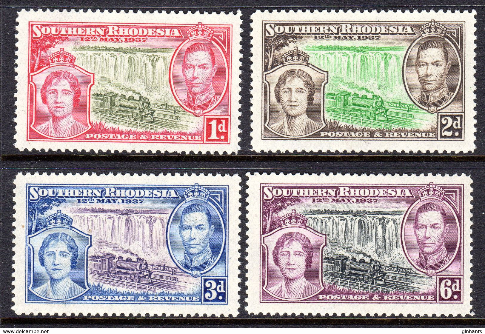 SOUTHERN RHODESIA - 1937 CORONATION SET (4V) FINE MNH ** SG 36-39 - Südrhodesien (...-1964)