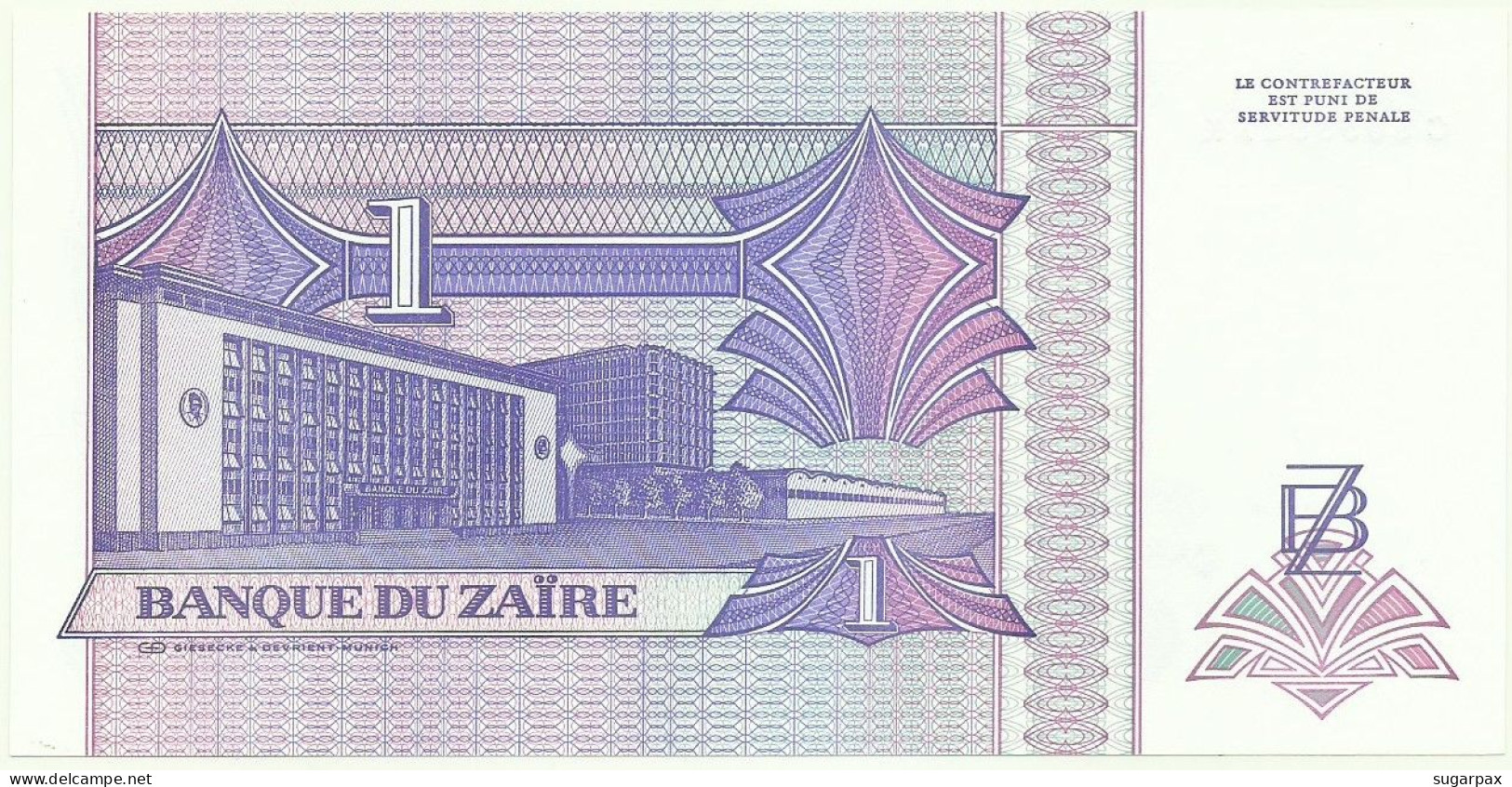 Zaïre - 1 Nouveau Zaïre - 24.06.1993 - Pick 52 - Unc. - Sign. 9 - Prefix C , Sufix K - Mobutu - Zaïre