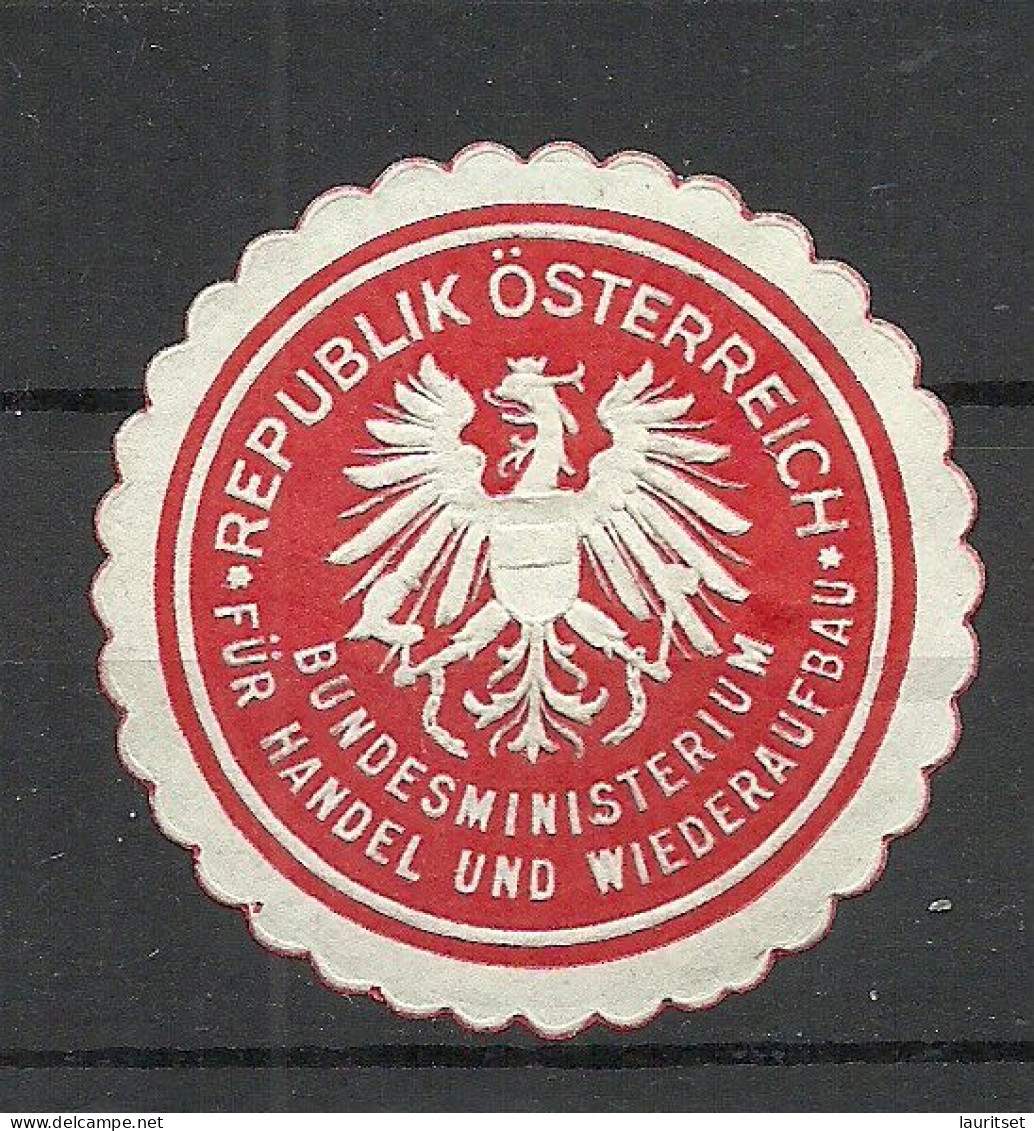 AUSTRIA Österreich Bundesministerium Für Handel Und Wiederaufbau Seal Siegelmarke (*) - Erinnofilia