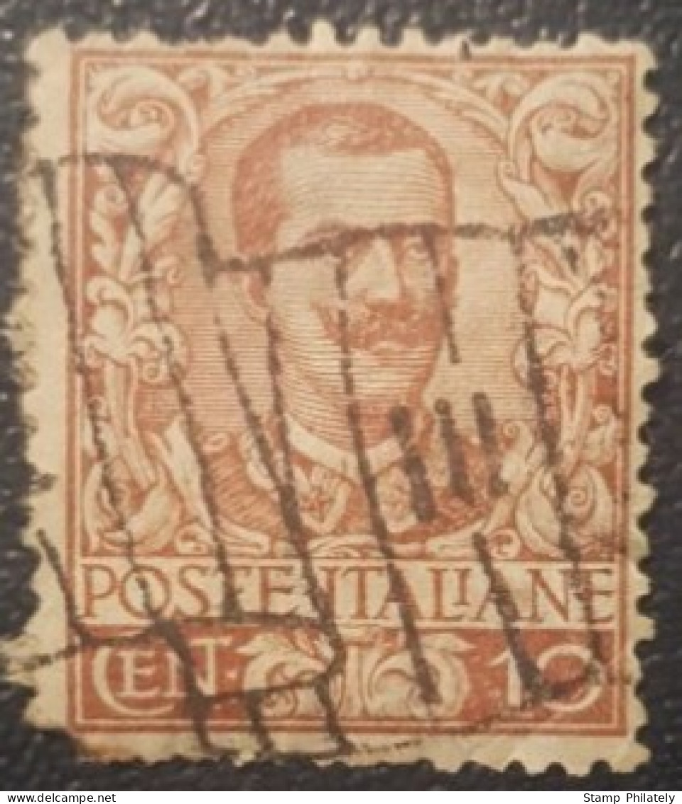 Italy 10C Used Stamp King Victor Fancy Cancel - Oblitérés