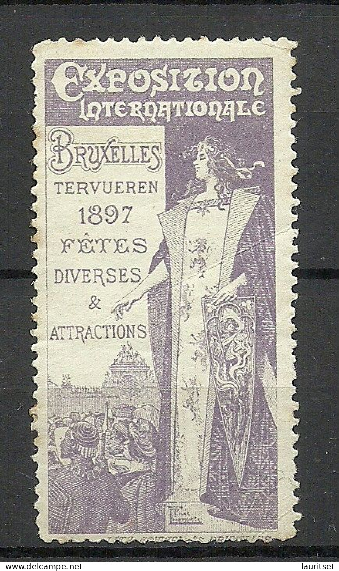 Belgium Belgique Bruxelles Brussels 1897 Exposition Internationale Exhibition Advertising Stamp Reklamemarke MNH - Erinnofilia