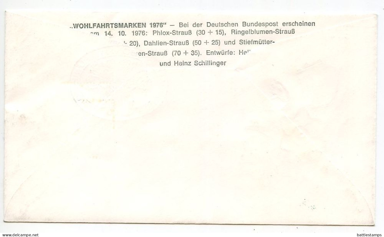 Germany, West 1976 FDC Scott B533-B536 Flowers - Phlox, Marigolds, Dahlias, Pansies - 1971-1980