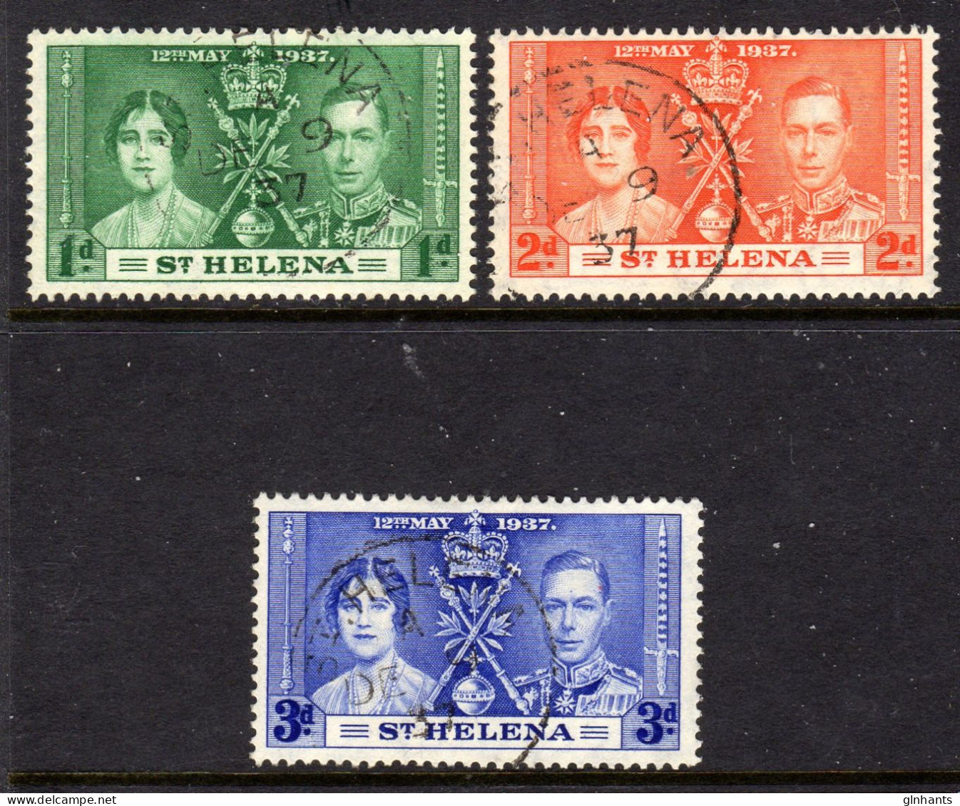 ST HELENA - 1937 CORONATION SET (3V) FINE USED SG 128-130 - Sainte-Hélène