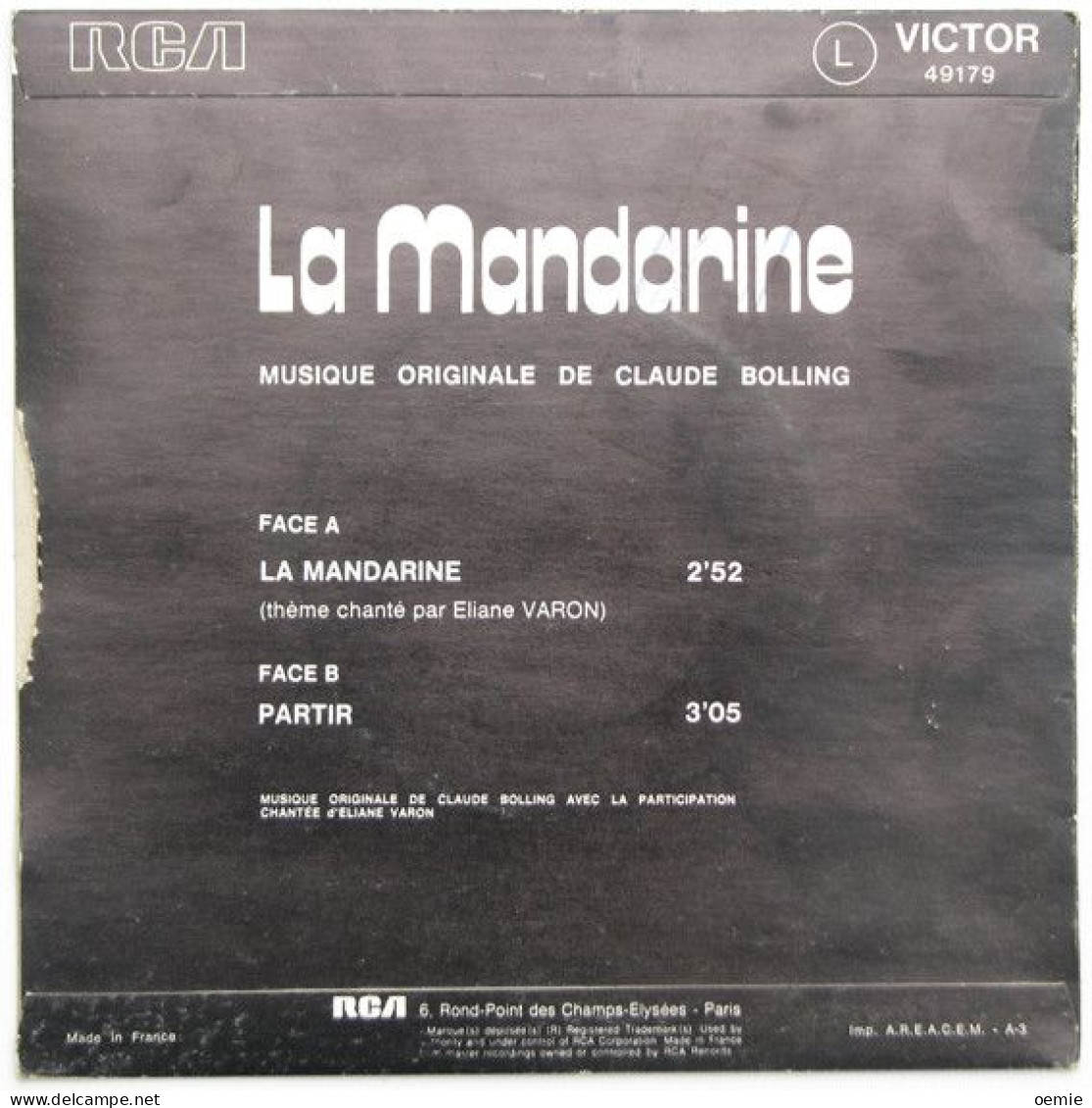 LA MANDARINE  BANDE ORIGINALE DU FILM DE EDOUAR MOLINARO - Filmmuziek