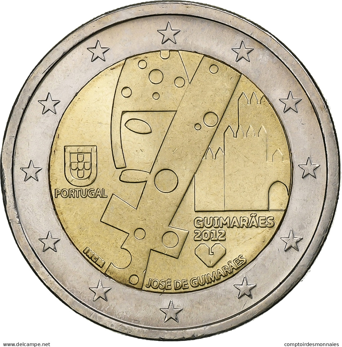 Portugal, 2 Euro, Guimaraes, 2012, Lisbonne, SPL, Bimétallique, KM:813 - Portogallo