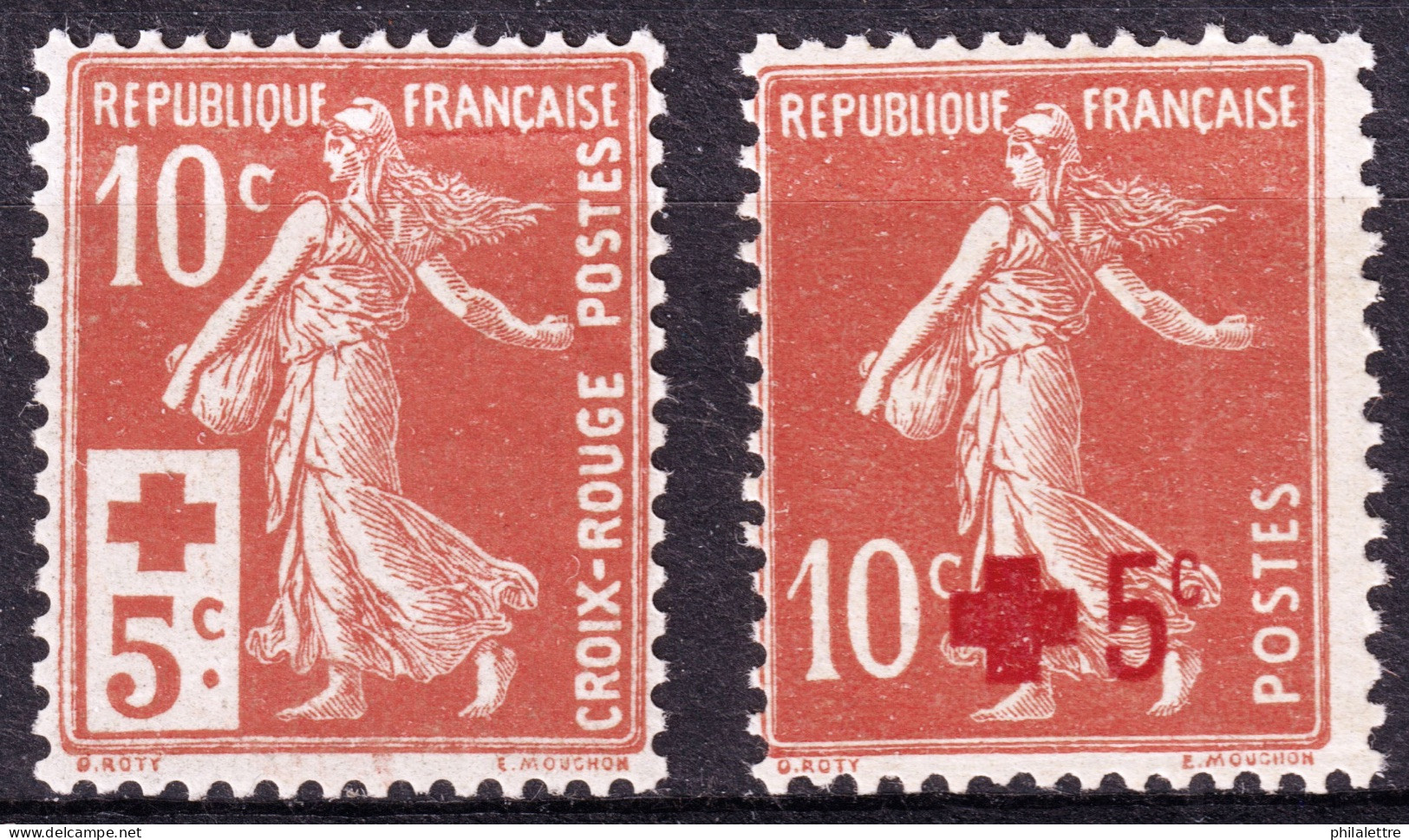 FRANCE - 1914 - Semeuses Croix-Rouge Yv.146/7 Neuf** TB (c.107,50€) - Neufs