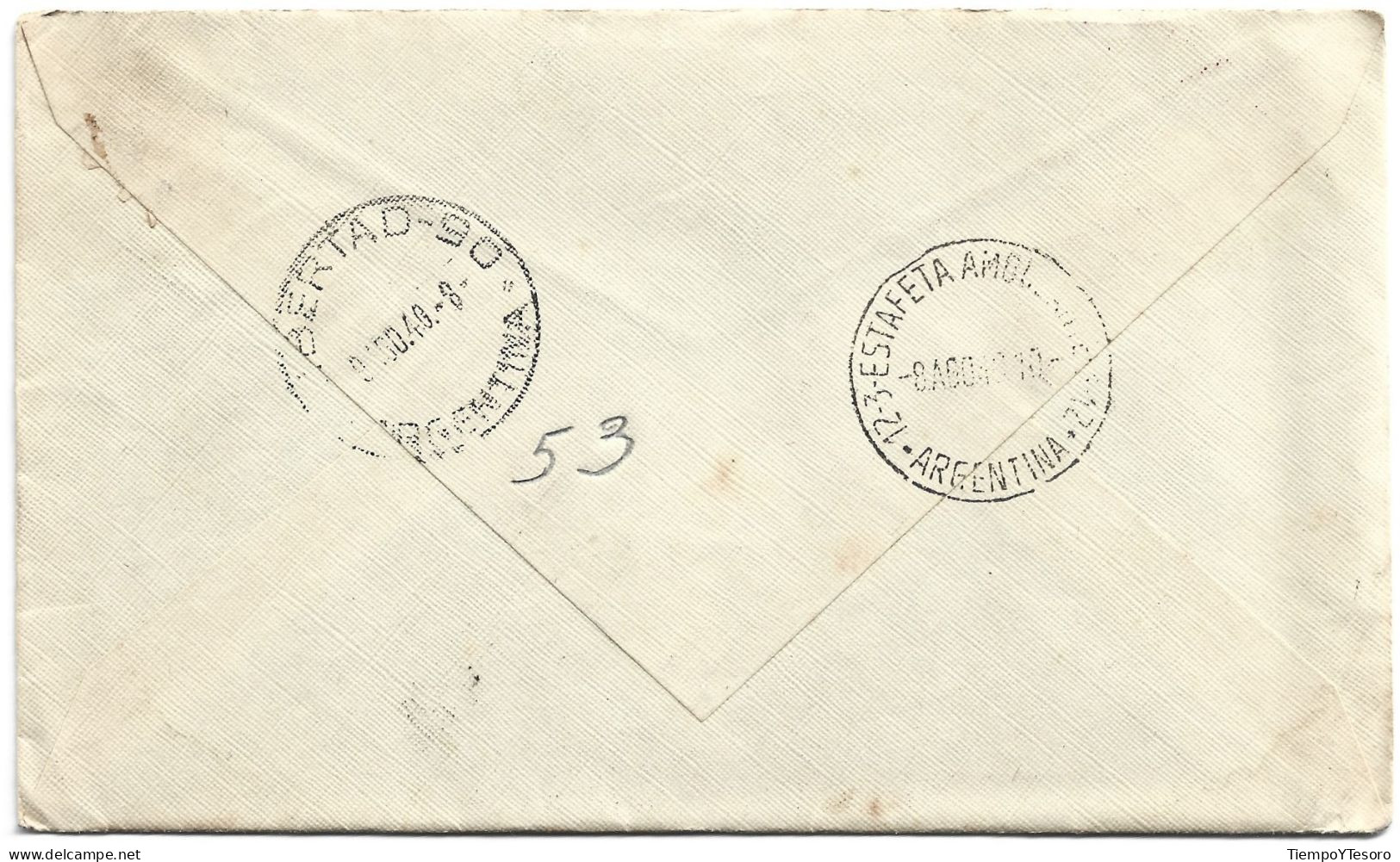 Postcard - Argentina, Buenos Aires, Mariano Moreno Stamp, 1940, N°1543 - Brieven En Documenten