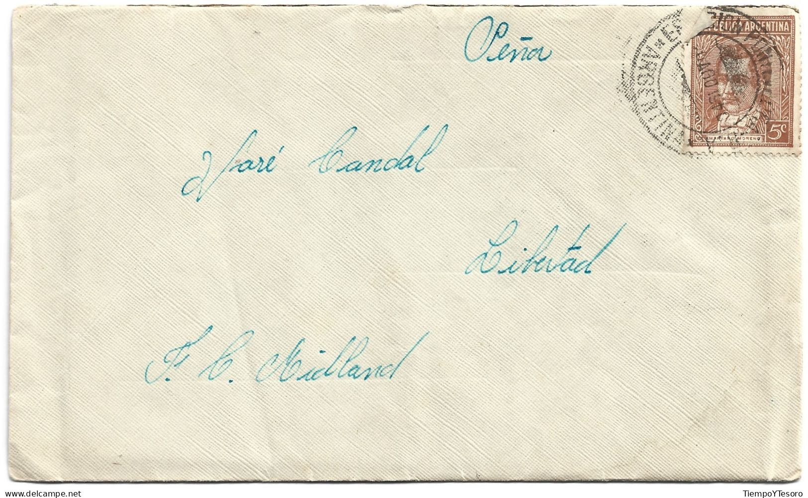 Postcard - Argentina, Buenos Aires, Mariano Moreno Stamp, 1940, N°1544 - Briefe U. Dokumente